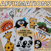 Affirmation cards for kids with cute illustrations