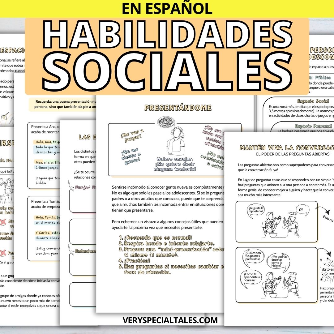 Ejemplos de fichas de trabajo del Cuaderno de Habilidades Sociales para Adolescentes