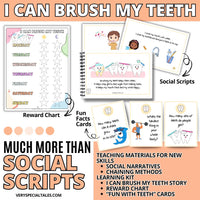 Learning Kit about Toothbrushing with Social Stories, Reward Chart and Flashcards