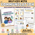 Assertive Communication Workbook for Kids featuring 80+ pages of activities, worksheets, and real-life practice to help kids ages 5–11 speak up clearly, set boundaries, and build assertive communication skills.