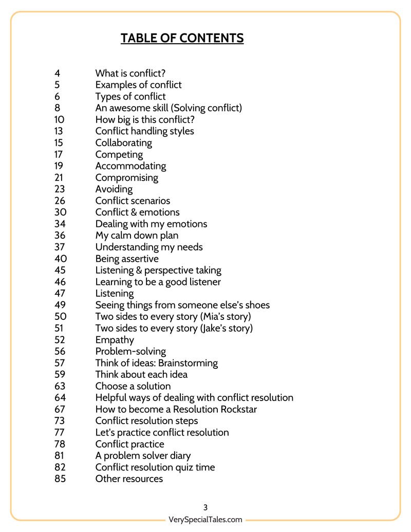 Conflict Resolution Worksheets for Kids