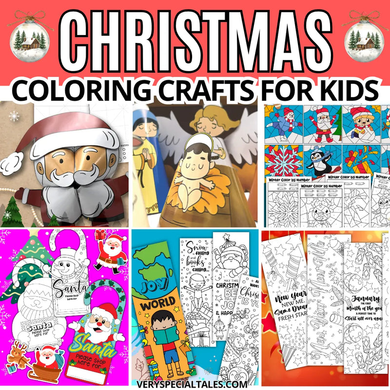 Christmas Coloring & Crafts Bundle for Kids (Printable Pack)