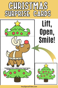 Christmas-themed surprise card with a hidden design of a reindeer