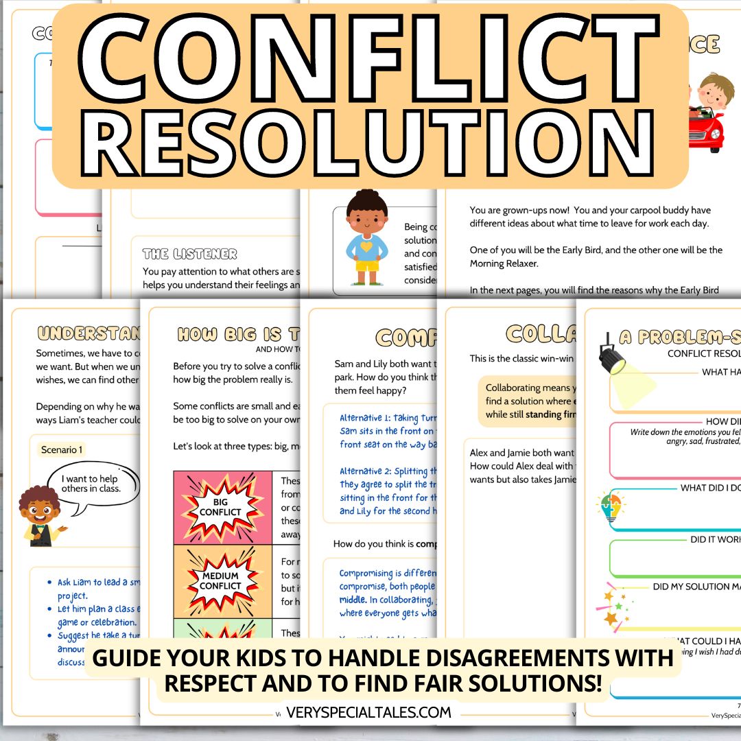 Examples of conflict resolution worksheets for kids