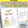 Cuaderno de Autoestima en Adolescentes con una imagen del cuaderno impreso y otra de la opcion digital para rellenar