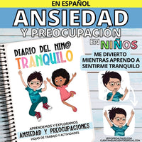 Cuaderno para trabajar ansiedad y preocupación infantil, diario del niño tranquilo