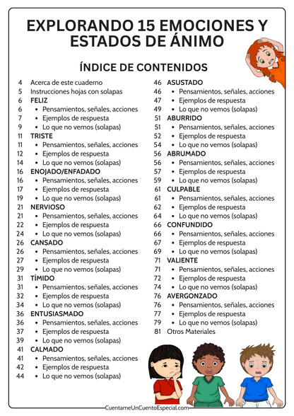 Cuaderno de las Emociones y Sentimientos_Indice de Contenidos