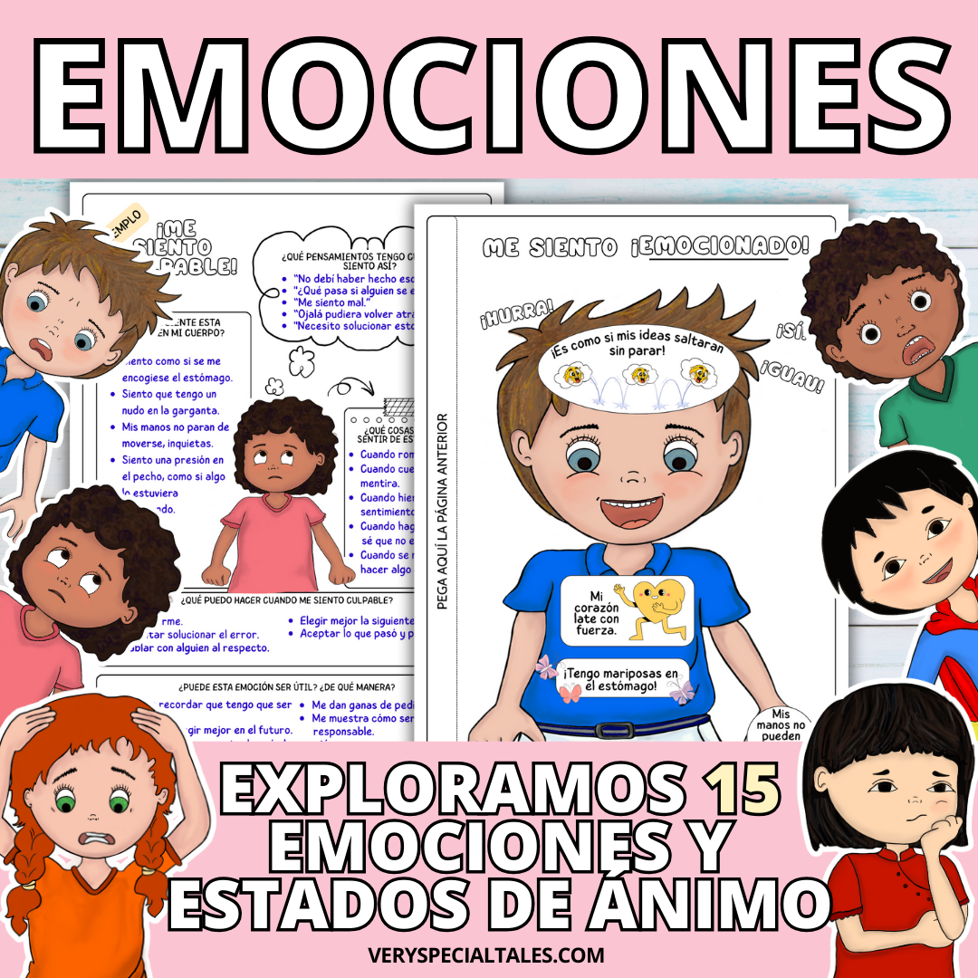 Ejemplos de Hojas de Trabajo del Cuaderno Emociones, Sentimientos y Estados de Ánimos para Ninos