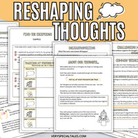 Examples of cognitive distortions worksheets for teens from the Thinking Traps Workbook