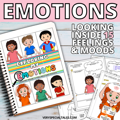 Emotions Workbook exploring 15 emotional states, feelings or moods