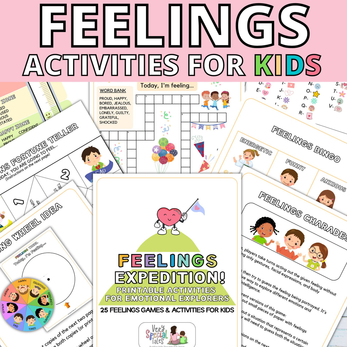 Activity and game worksheets, including colouring pages, crosswords, journal prompts and more.