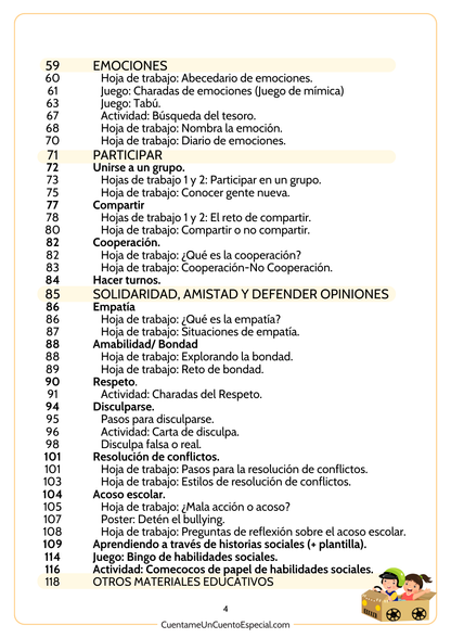 Cuaderno de Habilidades Sociales para Niños