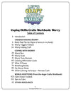 Table of contents for a coping skills crafts workbook titled 'Let's Craft About Worry'.