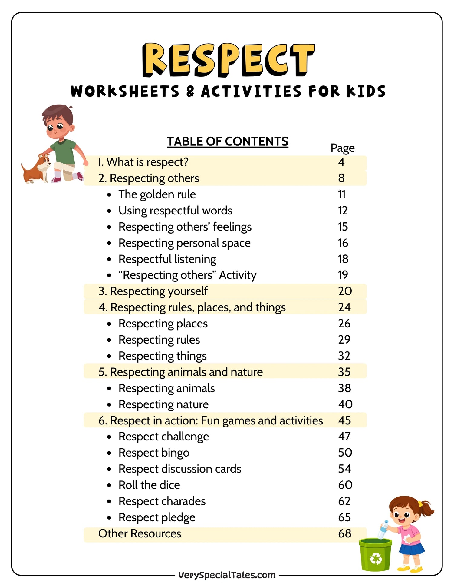 Table of contents for &