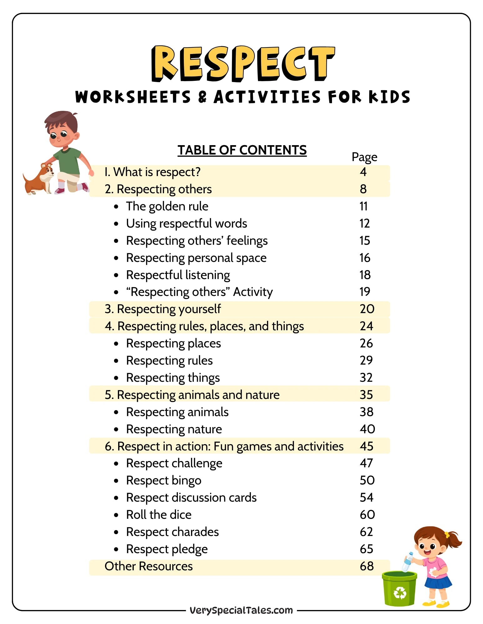 Table of contents for &