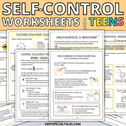 Self-Control Worksheets for Teens