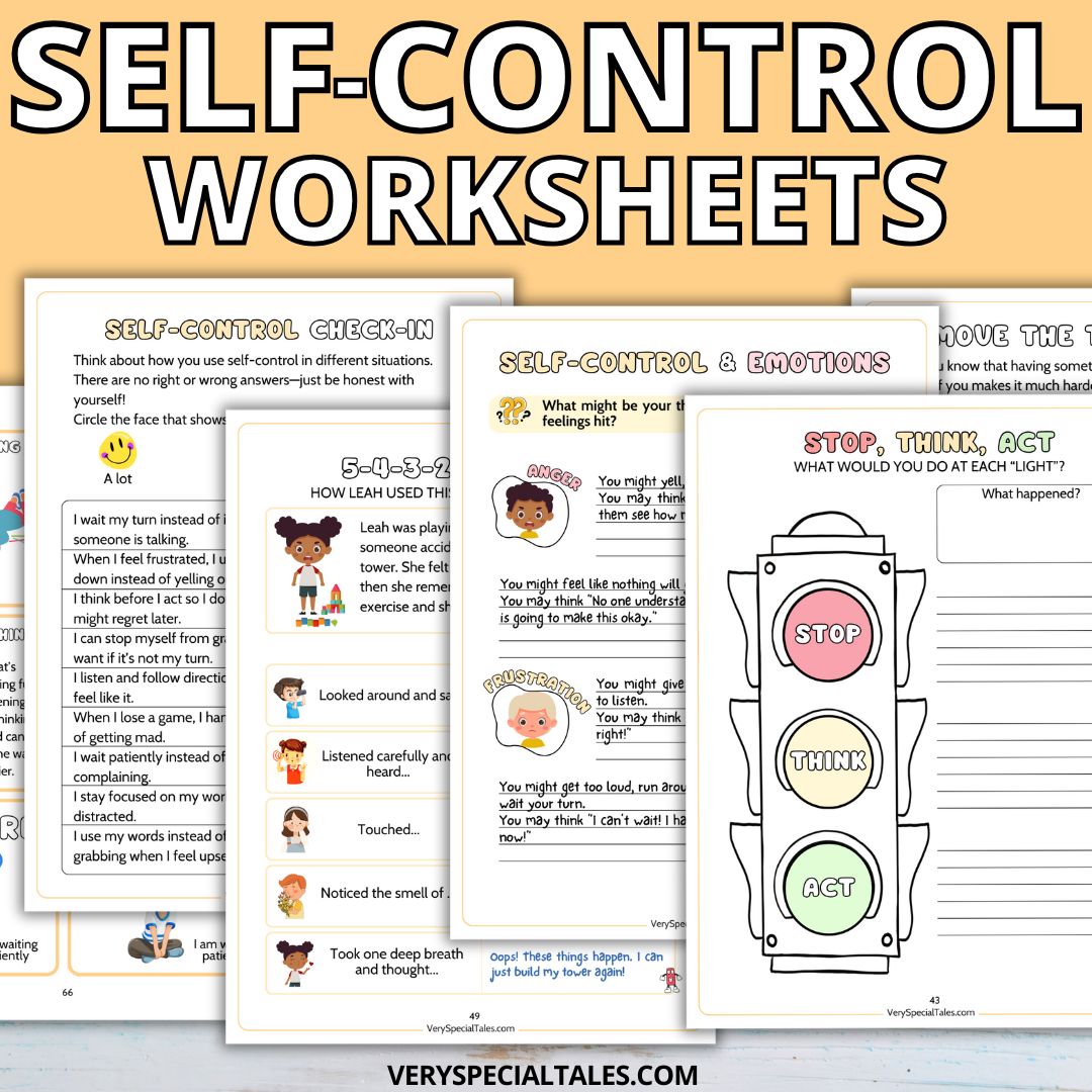 Self-Control Worksheets and Activities for Kids