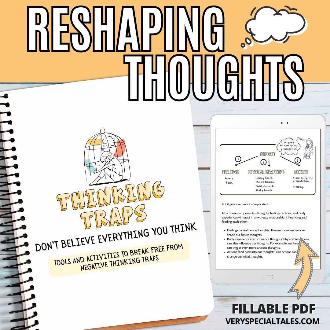 Cover of the cognitive distortions workbook for teens titled Thinking Traps