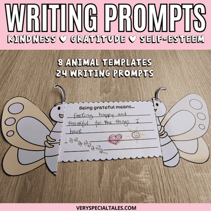 Writing Prompt Craft for Kids (Printable PDF): Kindness, Gratitude &amp; Self-Esteem