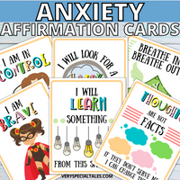 Examples of beautiful anxiety affirmation cards for kids