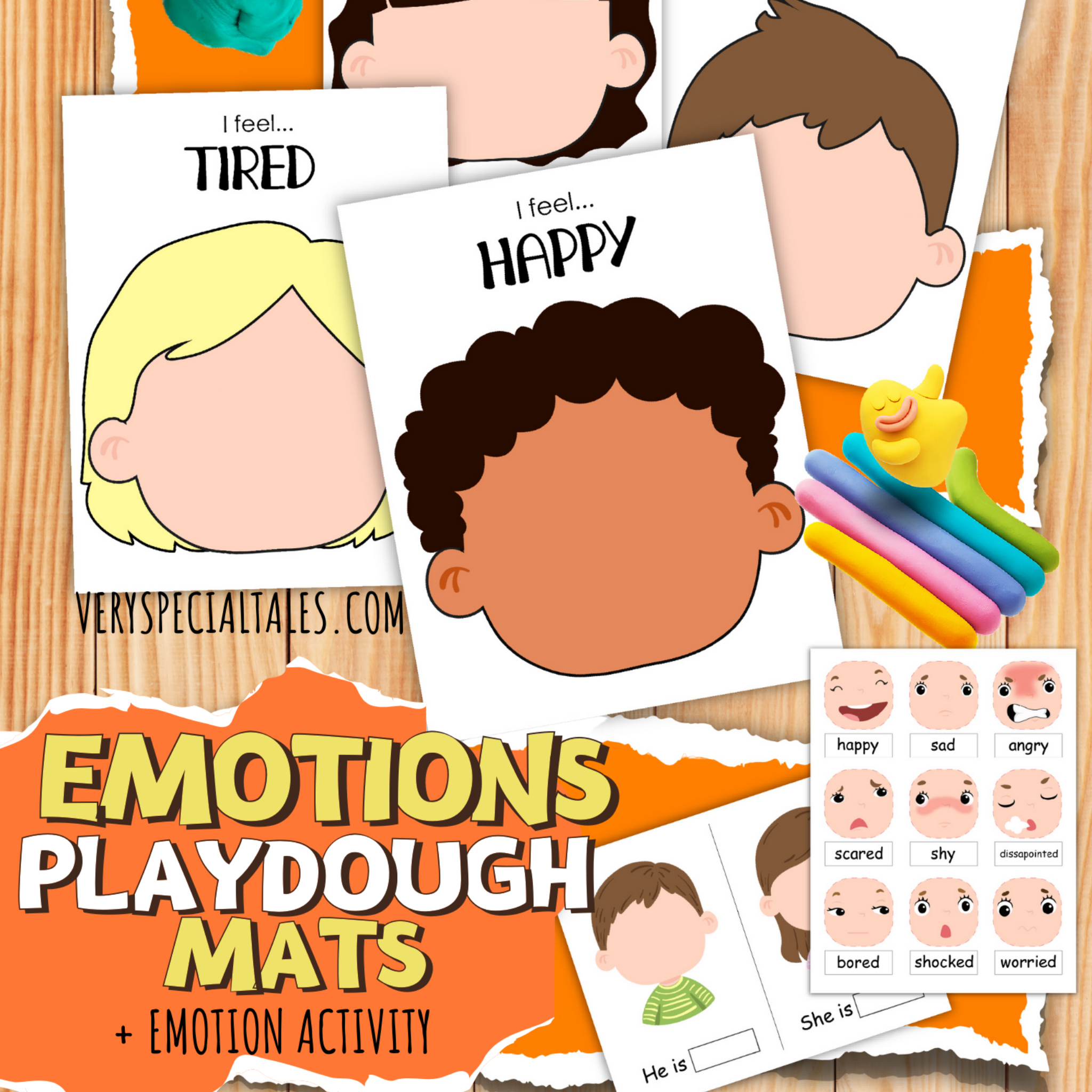 Emotions Playdough Mats – Very Special Tales