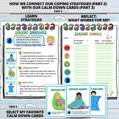 A notebook on a white wooden background contains playfull illustrations depicting children&